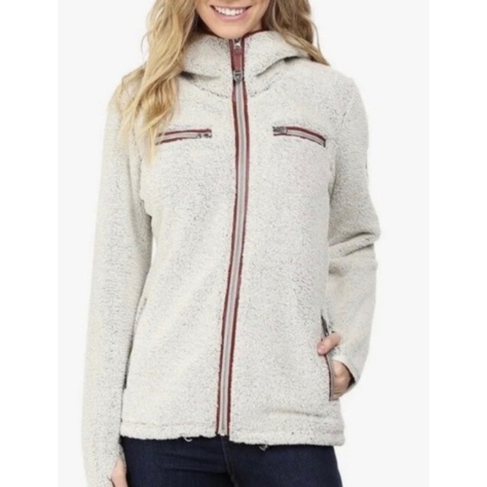 Kuhl Skata Sherpa Fleece Hoody Women Small Cream Jacket Cabin Nordic Teddy Cozy